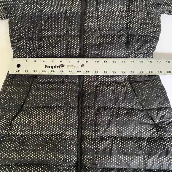 North Face Puffer Coat Transit II Women S Black Spot Speckle 550 Goose Down Hood - Picture 9 of 16